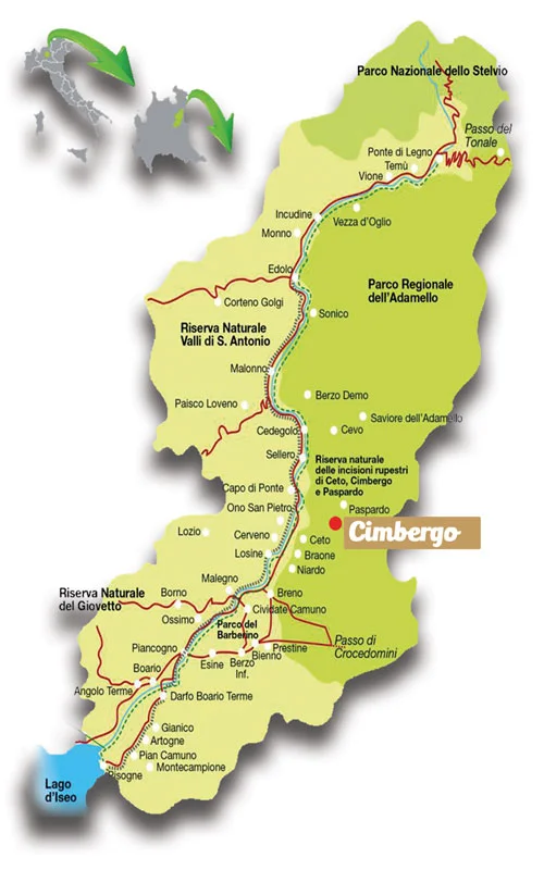Mappa della Valle Camonica Mappa della Valle Camonica
